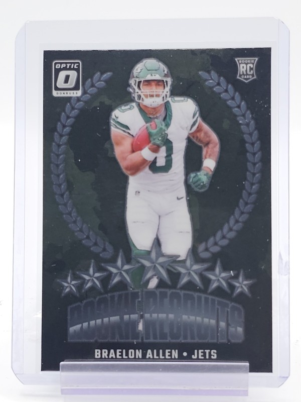 BRAELON ALLEN 2024 DONRUSS OPTIC FOOTBALL ROOKIE RECRUITS #18 JETS Q5099
