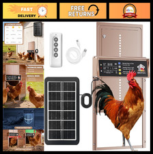Solar-Powered Automatic Chicken Coop Door with Timer, LCD Display  Remote Contr