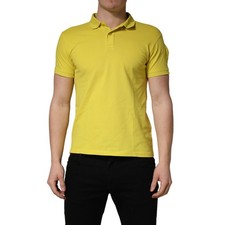 INVICTA T-shirt gialla manica corta piqué uomo cotone polo s. etichetta S 180usd