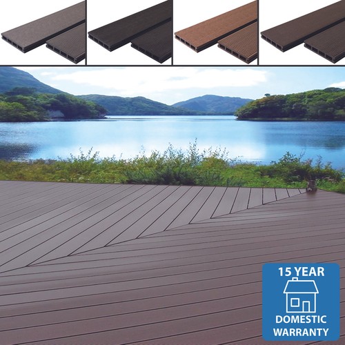 ANY SQM WPC COMPOSITE DECKING BOARDS COMPLETE KITS & FIXINGS 4 COLOUR WOOD GRAIN