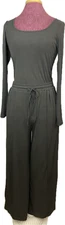 Yozy Women's 2PCS Bodysuit and Pants Ribbed Gray Size M