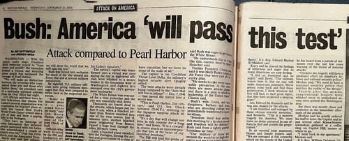Boston Herald Newspaper, September 12, 2001, 9/11 Coverage - Picture 4 of 7