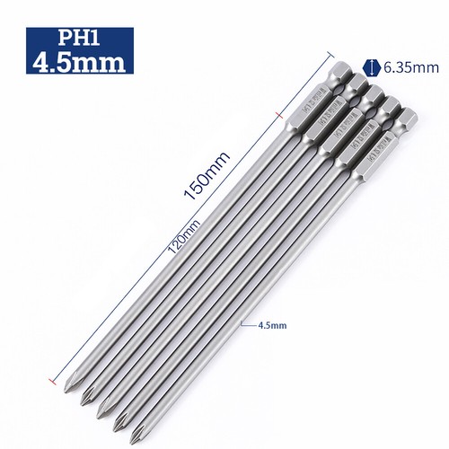 PH1 PH2 Phillips Head Screw Bit Magnetic Extra Long Impact Driver Drill 1/4" Hex - Picture 24 of 34