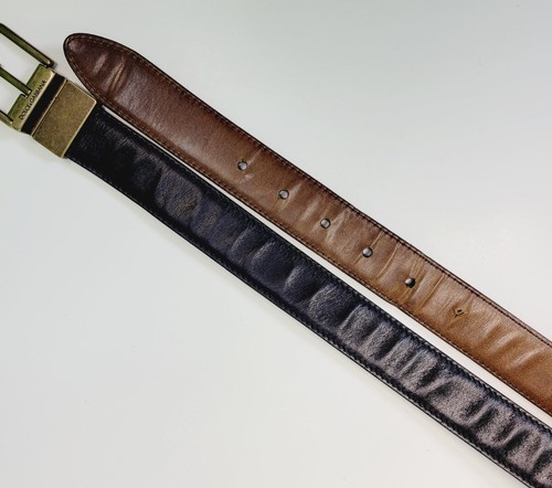 DOLCE & GABBANA REVERSIBLE LEATHER BELT BLACK & BROWN SIZE 40 INCH - 100CM ITALY - Picture 8 of 11
