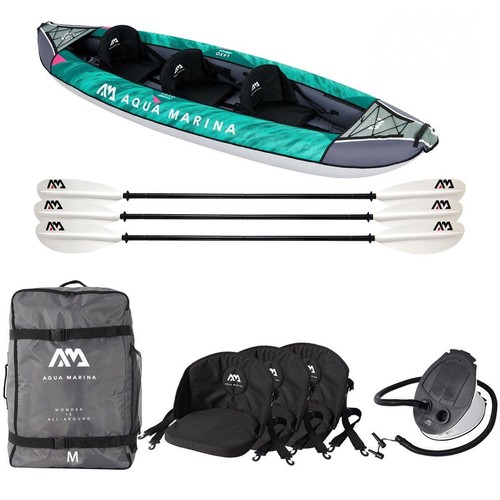 Aqua Marina LAXO 380cm Kayak Set 3 Personas Inflable Canoa Tour Kayak Kayak - Imagen 12 de 12