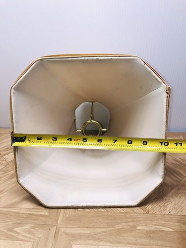 Abat-jour tissu beige 10" de haut forme cloche lambrissé araignée laveuse - Photo 16/18