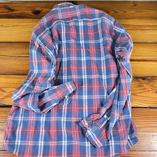 Faherty Lightweight L/S Shirt Mens XL Cotton Plaid Button Up Coastal Colors - Picture 8 of 9