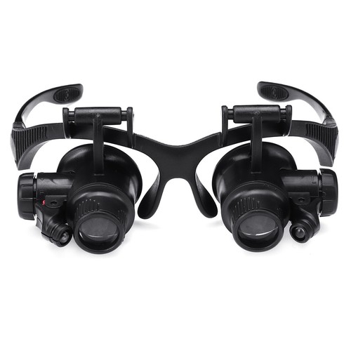 10-25x Double Eye Jewelry Watch Repair Magnifier Loupe Magnifying Glasses w/ LED - Picture 4 of 9