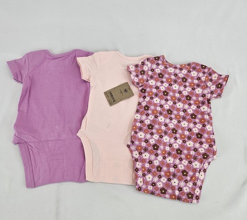 3 Piece Baby Girl Bodysuits 0-3 Month Stretch Cotton Jersey Sleeveless - Picture 5 of 10