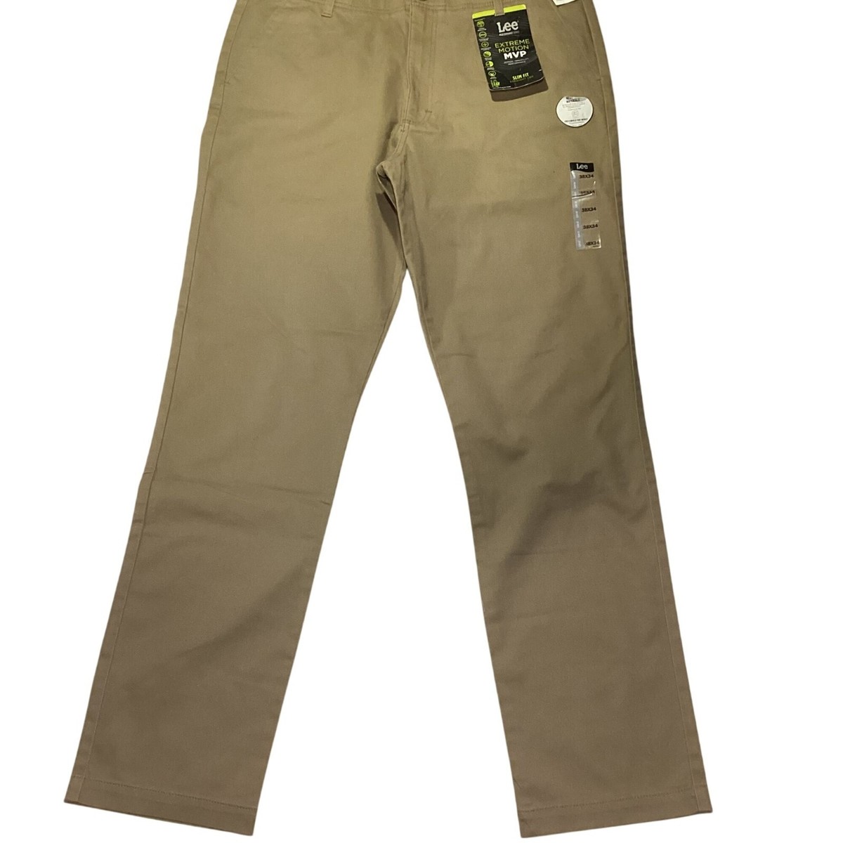 Lee Men's Oscar Khaki MVP Slim Straight Pants Extreme Motion Size