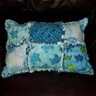 Sea Turtles Rag Quilt Throw Pillow 
