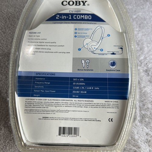 VTG COBY CV-H89 Super Bass Digital Stereo Headphones w/Volume Control NIP - Picture 8 of 8