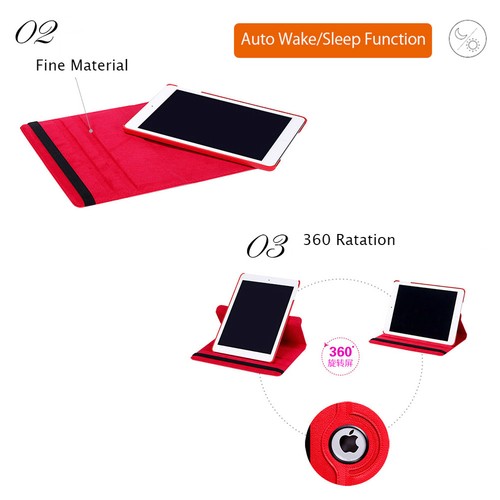 For iPad Mini 5th 4th 3rd 2nd 1st Gen Case Rotate Smart Leather Shockproof Cover - Picture 3 of 16