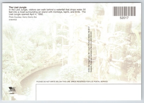 Postal Henry Doorly Zoo The Lied Jungle Omaha Nebraska - Imagen 2 de 2