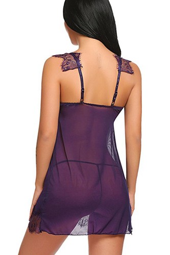 Women's Sexy-Lingerie Babydoll G-string Sleepwear Underwear Lace Dress Nightwear - Picture 140 of 213