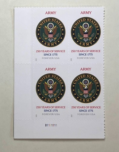 US# 6010 Plate Block - 2025 Army - MNH OG