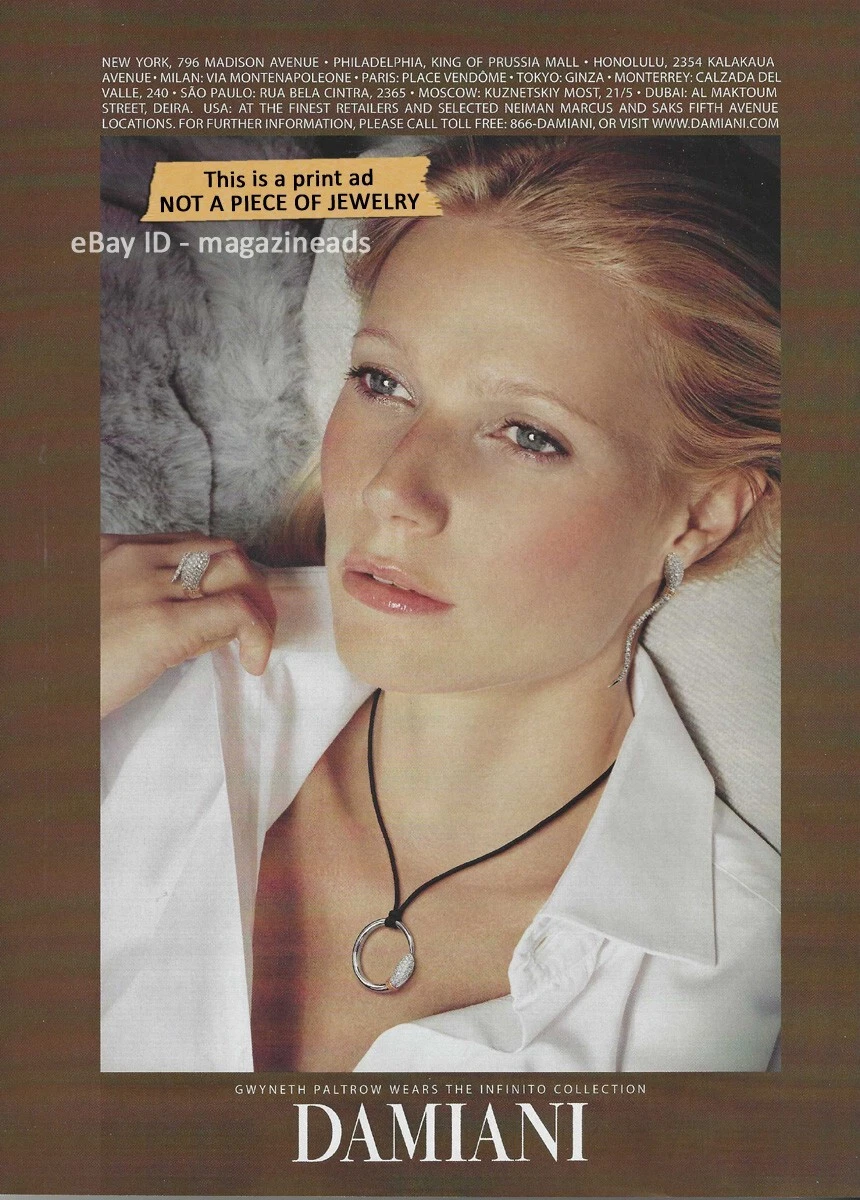 DAMIANI Jewelry 1 Page Magazine PRINT AD 2007 GWYNETH PALTROW