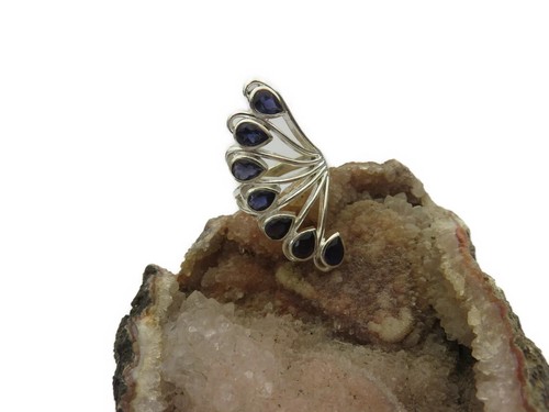 Großer Iolith Cordierit Facettiert Ring in 925 Silber Gr. 55+Gr. 56+Gr. 59 - Bild 7 von 10