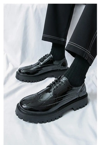 Herren Britische Brogue Schuhe Leder Geschnitzt Hochzeit Weiß Leder Schuhe Größe 38-46 - Bild 16 von 17