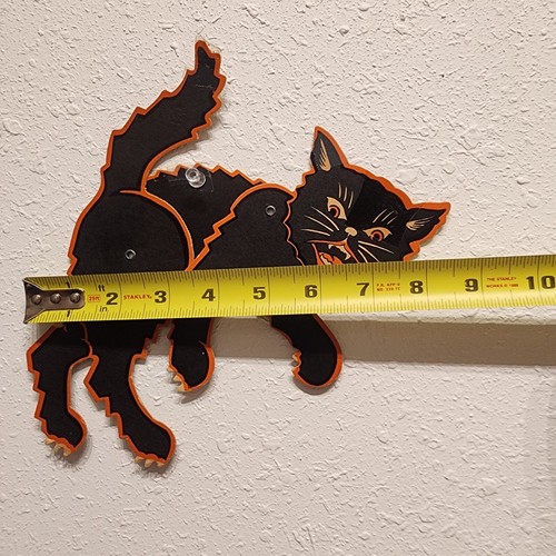 Halloween Howling Black Cat Jointed Die-Cut Card Stock The Beistle Company 1940 - Picture 4 of 4