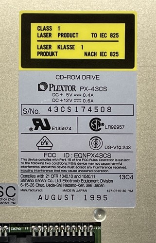 PLEXTOR PX-43CS SCSI 5.25in INTERNAL CD-ROM DRIVE-MULTIPLE - Picture 7 of 7
