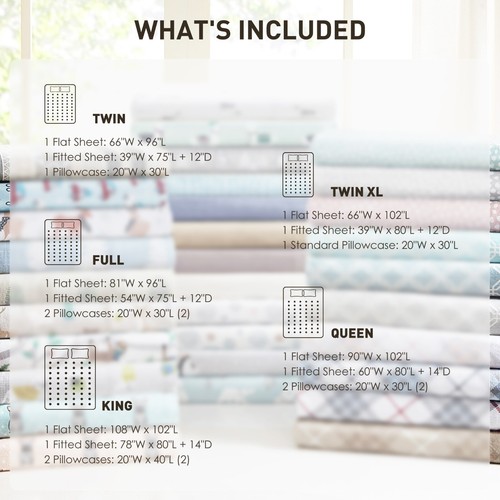 True North by Sleep Philosophy Cozy Cotton Flannel Printed Deep Pocket Sheet Set - Picture 149 of 228