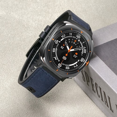 Leather Silicone Sports Bracelet Band Strap For Samsung Galaxy Watch Ultra 47mm - Zdjęcie 6 z 34