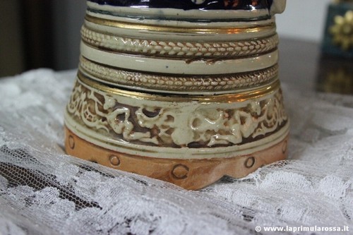 Boccale da birra in ceramica tedesco vintage carillon con coperchio bicchiere - Picture 7 of 7