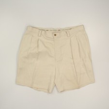 Tommy Bahama Men's Silk Chino Shorts Size 40 Relaxed Ivory Pleated Front