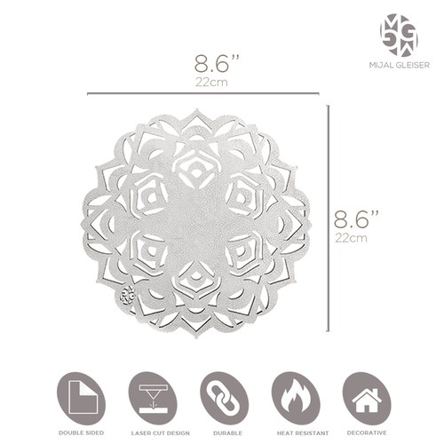 Mijal Gleiser Double Sided Trivets Hot Pads Pot Holder Laser Cut Set of 2 - Picture 28 of 58
