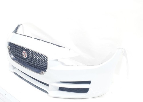 2017 2019 Jaguar XE OEM NAK Glacier White Complete Front Bumper Has Damage - Picture 4 of 14