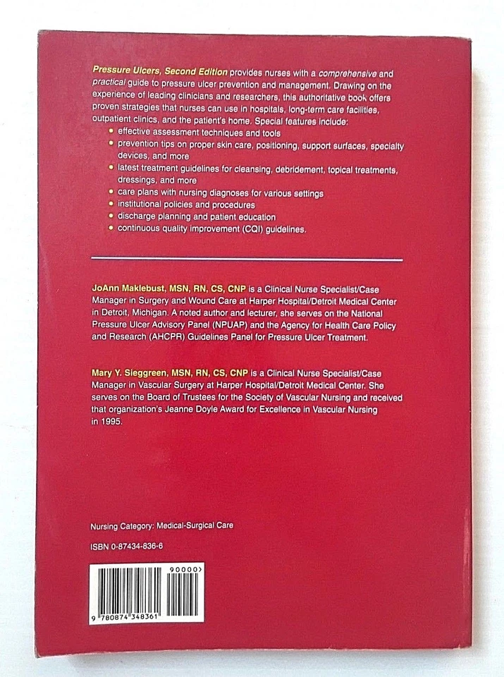 Pressure Ulcers Second Edition JoAnn Maklebust Book Prevention Nursing Managemen - Image 2 of 3