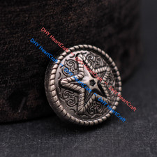10X 18mm Antique Silver Western Engraved Ranger Star Leathercraft Belt Conchos