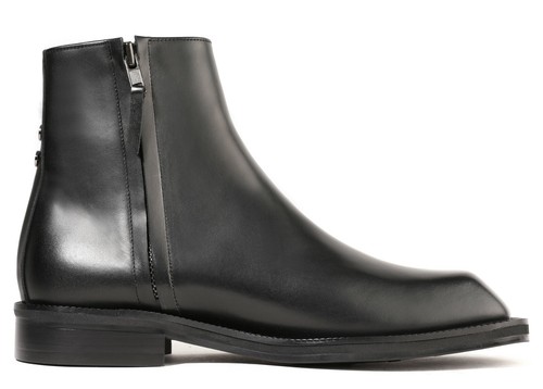 Botas al tobillo Firenze Atelier para hombre de cuero negro con suela Vibram cremalleras - Imagen 8 de 12