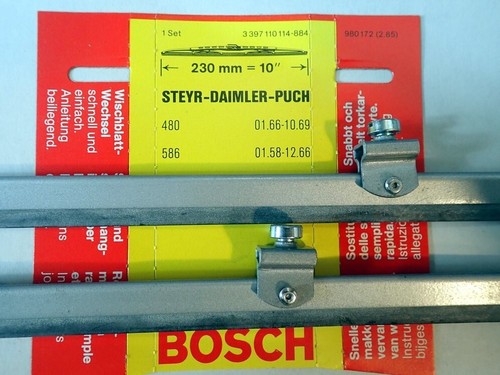 2 Wischerblatt Scheibenwischer Europäische Oldtimer 23 cm silber grau Bosch NOS - Bild 2 von 5