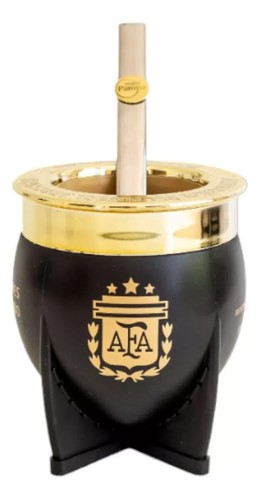 Mate Pampa Seleccion Argentina Negro Con Aro Dorado - Picture 2 of 4