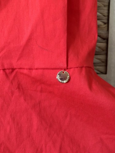 Neu mit Etikett Rinascimento Illusion Fit & Flare rot Rüsche Kleid Schlüsselloch Stretch M/L Italien - Bild 11 von 12