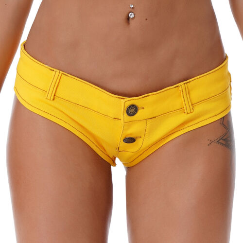 Mujeres Sexy Lo último Pantalones Jeans Mini Micro Pantalones Cortos Denim Dukes Cintura Baja Playa Pantalones Cortos - Imagen 85 de 134