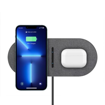 Dual 20W 2in1 Wireless Charger Fast Charging Mat For Google