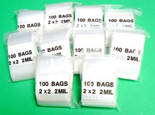 2x2 Bags 2mil Poly Reclosable White Block 1,000 Small 2" Square Baggies 1000 pcs