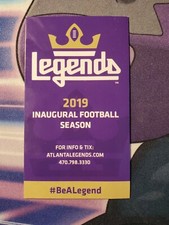 Rare 2019 AAF Atlanta Legends Football Mini Pocket Wallet Schedule Defunct 