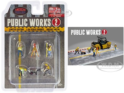 ''PUBLIC WORKS 2'' 6 PC DIECAST FIGURE SET FOR 1/64 SCALE AMERICAN DIORAMA 76519