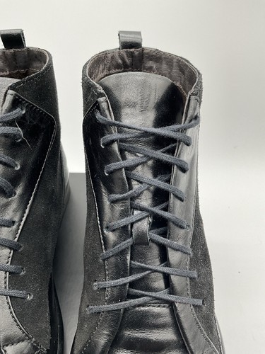 Naot Ankle Bootie Boots Womens Size 7 US Black Leather & Suede Comb Lace Up - Picture 9 of 24