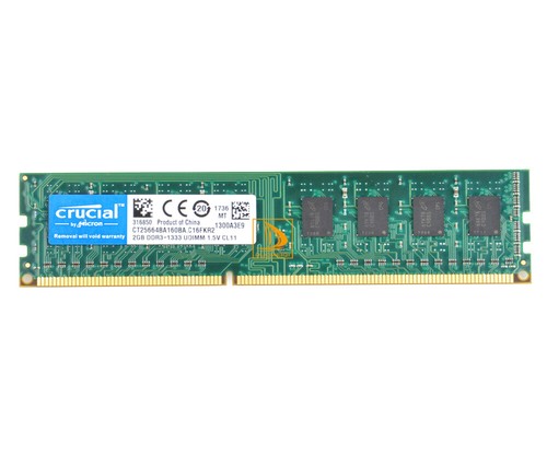Crucial 4 GB DDR3 RAM 2X 2GB PC3-10600 1333MHz 240Pin Desktop Memory Low Density - Picture 2 of 10