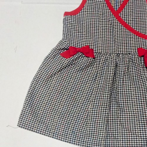 Vintage Buster Brown Plaid Faux Wrap Dress-Size 4T-Bow Details-Elastic Waist-80s - Picture 3 of 9