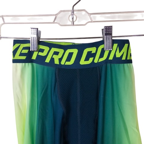 Nike Pro Combat Hyperwarm Mens Compression Tights S Dri-Fit Max Green Gradient - Picture 3 of 11