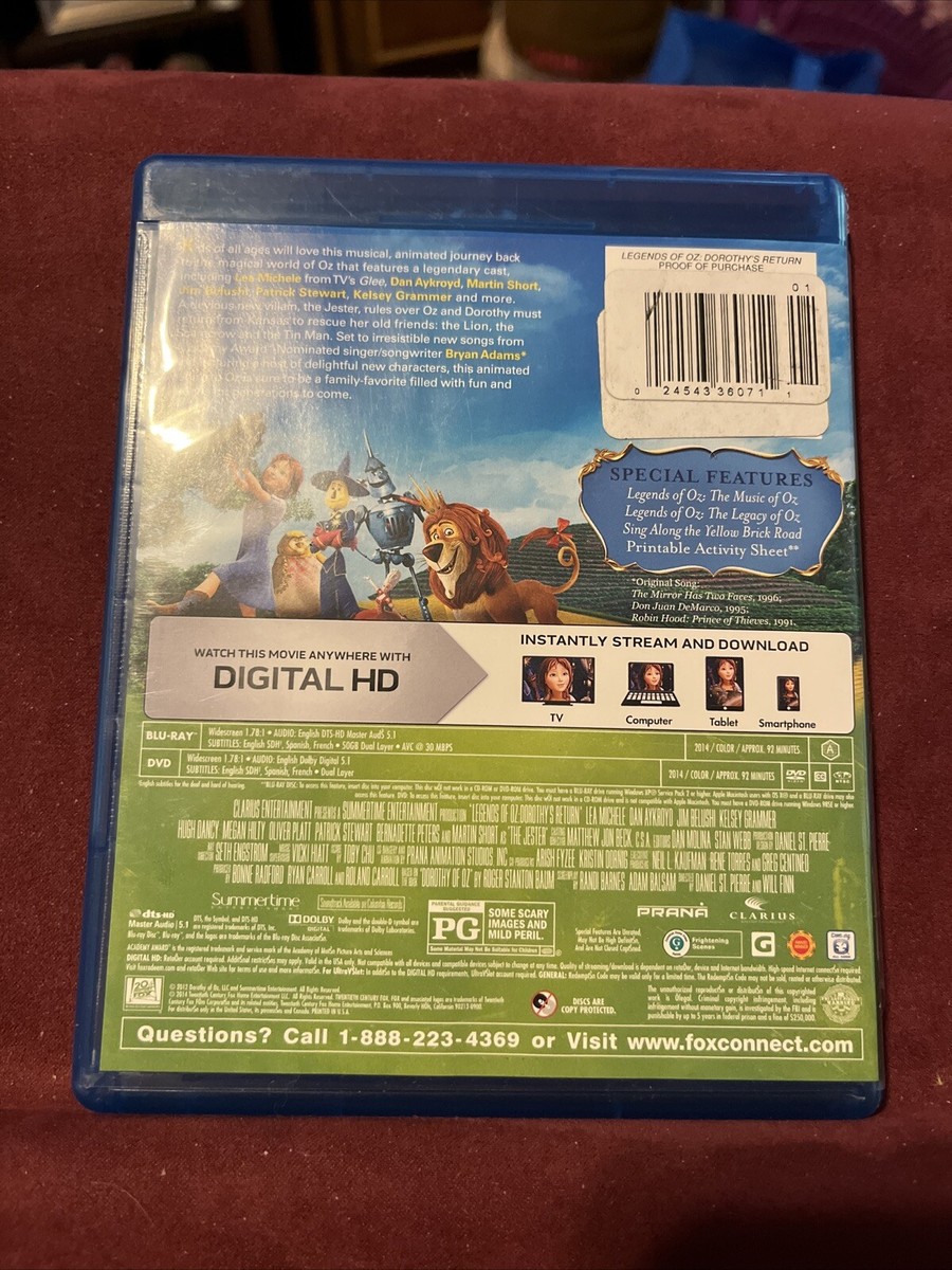 Legends of Oz: Dorothy's Return, 2 disc set Blu-ray + DVD, Wizard