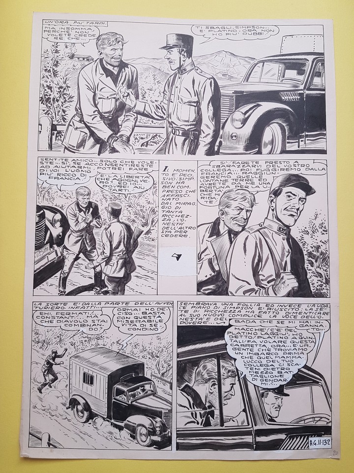 Tarquinio, Sergio-original table page-132-from  3 Adventurous Stories  (1954) Comic Art