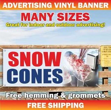 SNOW CONES Advertising Banner Vinyl Mesh Sign With Flavors Shaved Ice Cream
