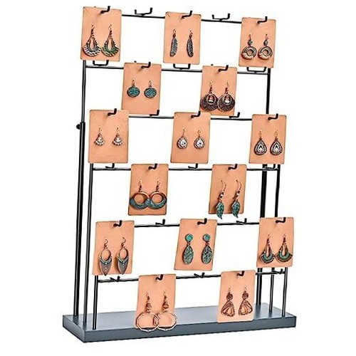 Jewelry Display Stands for Selling, 30 Hooks Earring Holder Rack with Black